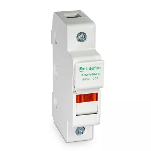 Littelfuse LPSC 30A Class CC POWR-SAFE Dead Front Fuse Holder, Indicating, 1 Pole, 600Vac/dc, LPSC001ID