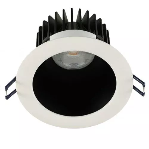 Lotus LD4R-5CCT-4R-BR-WT, 4" LED White Trim Round Deep Regressed, 15W, 120VAC, 5CCT, 1100-1400 Lumens, Black Reflector, Dimmable