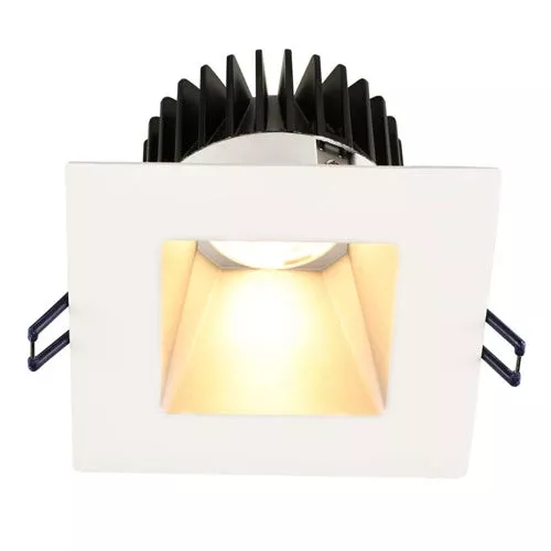 Lotus LD4S-3018K-4S-SR-WT, 4" LED White Trim Square Deep Regressed, 15W, 120VAC, Dim To Warm 3000-1800K, 980 Lumens, Silver Reflector, Dimmable
