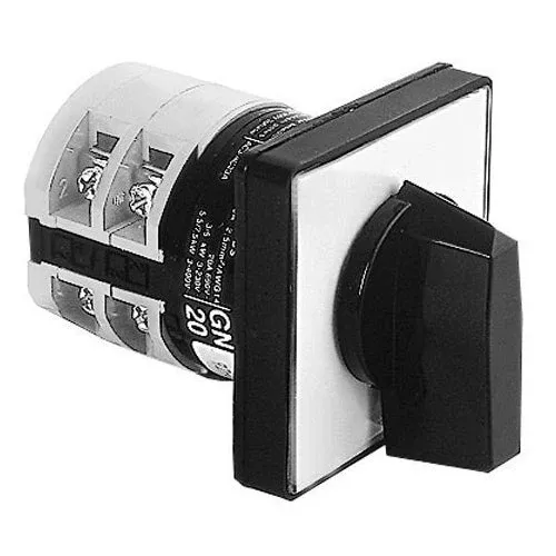 Lovato 7GN2575U, Rotary Cam Switch 7GN Series, Changeover Switch 4 Poles 25A, For Front Mounting With Black Handle, Front Plate 48x48mm