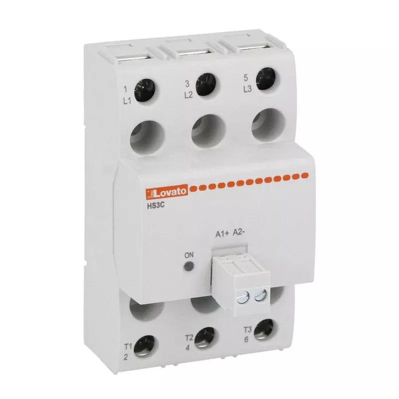 Lovato HS3C6NV050D024, Solid State Relay without Heatsink, Three-Phase (3 Controlled), 50A, 4...32VDC, Screw Terminals