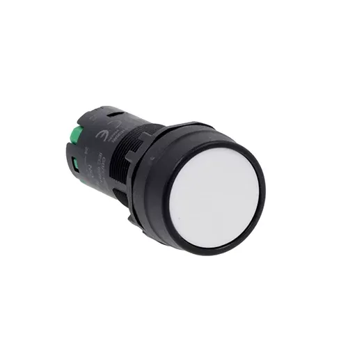 Lovato LMPB108S11, Monoblock Pushbutton Actuator, Spring Return, Flush, White, 1NO+1NC Spring Terminals