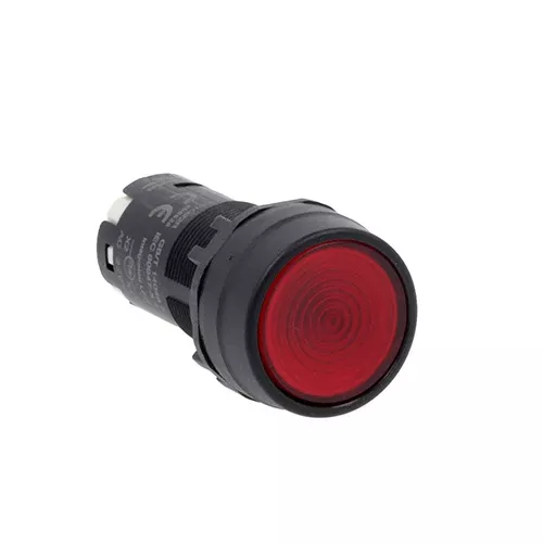 Lovato LMPBL104S01B, Monoblock Illuminated Pushbutton Actuator, Spring Return, Flush, Red, 24VAC/DC, 1NC Spring Terminals