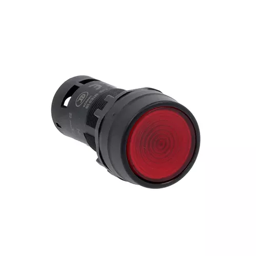 Lovato LMPBL104S01M, Monoblock Illuminated Pushbutton Actuator, Spring Return, Flush, Red, 220VAC, 1NC Spring Terminals