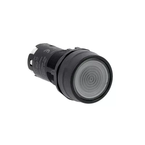 Lovato LMPBL107S10B, Monoblock Illuminated Pushbutton Actuator, Spring Return, Flush, Transparent, 24VAC/DC, 1NO Spring Terminals
