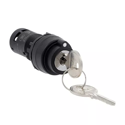 Lovato LMPS330T20, Monoblock Selector Switch Actuator Key, 3 Positions (1-0-2), 2NO Screw Terminals