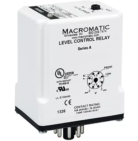 Macromatic LCP8H250 24V Dual Probe Liquid Level Relay, Pump Up, 1K to 250K