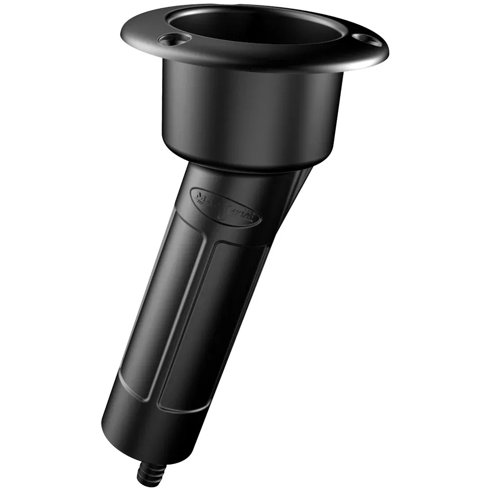 Mate Series Plastic 15 RodCup Holder - Drain - Round Top - Black [P1015DB]