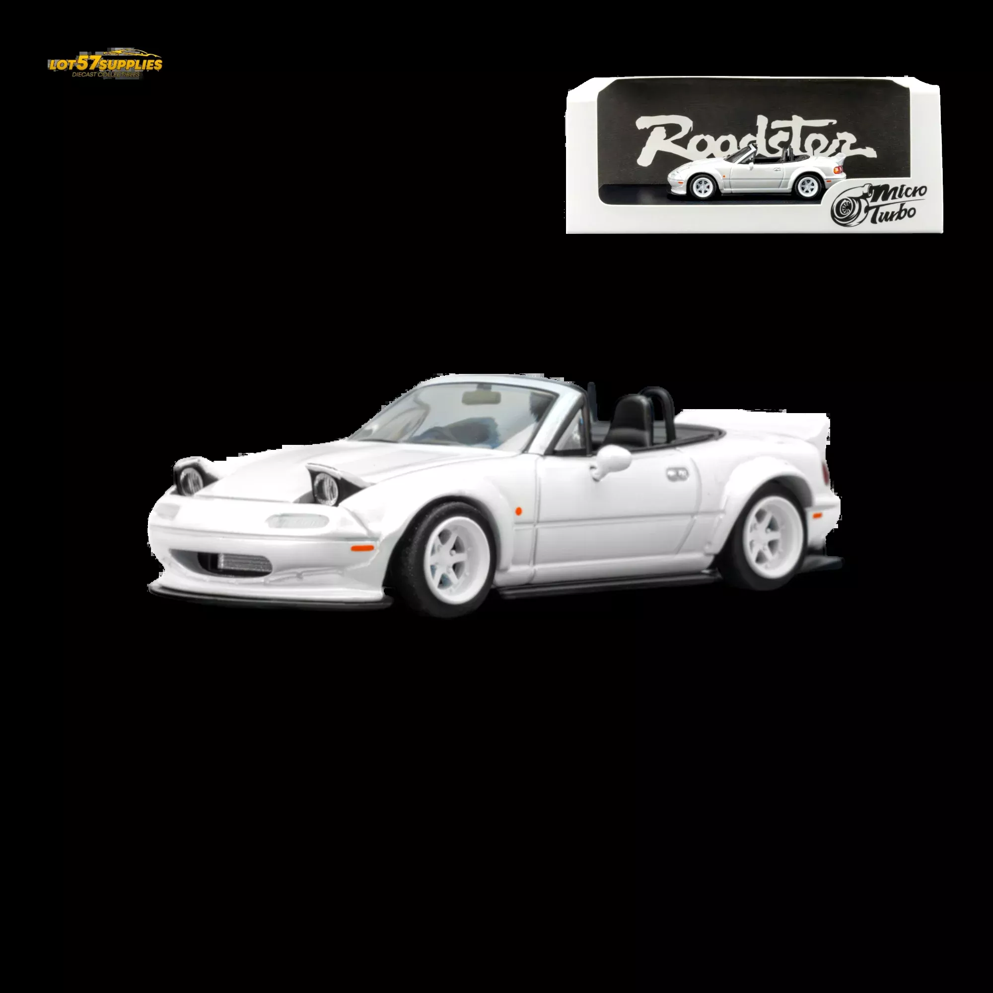 MicroTurbo Custom MX5 Rocket Bunny Metallic White 1:64
