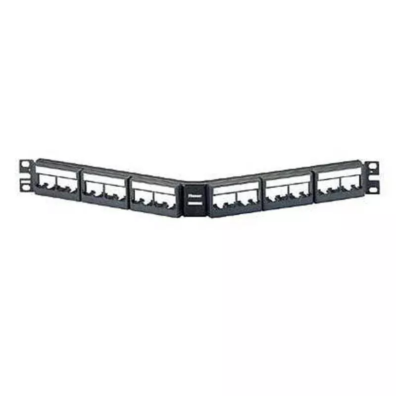 Mini-Com Angled Patch Panel, 24 port, 1 RU, Black By Panduit CPPLA24WBLY