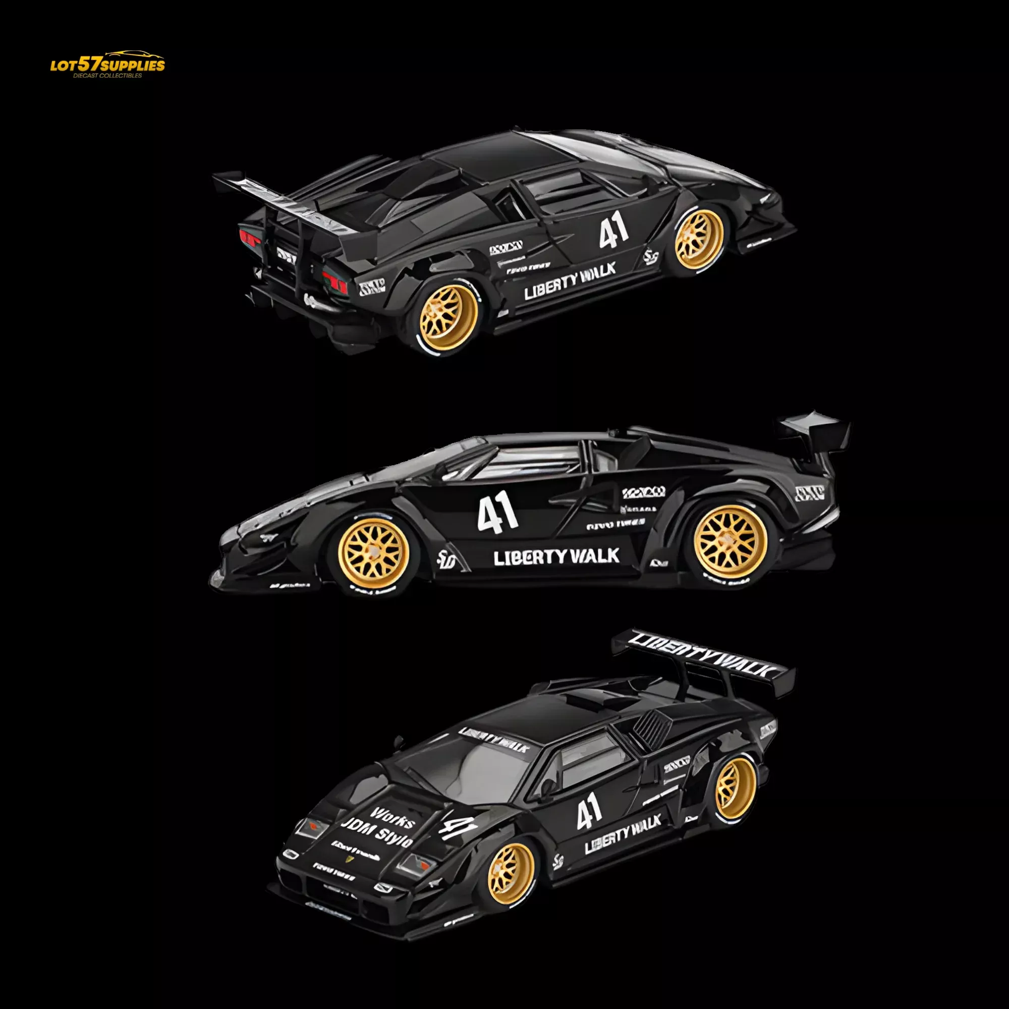 Mini GT Lamborghini Countach LB-WORKS Black 1:64