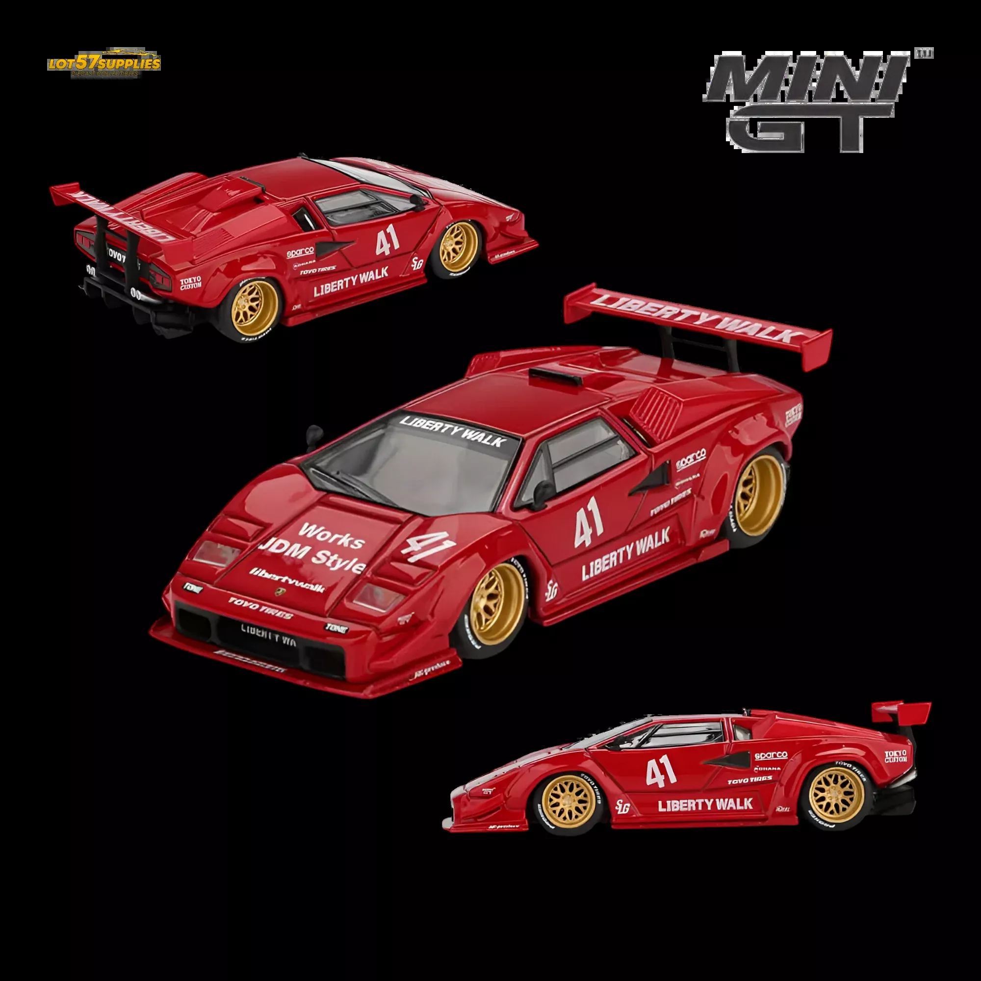 Mini GT Lamborghini Countach LB-WORKS Red 1:64