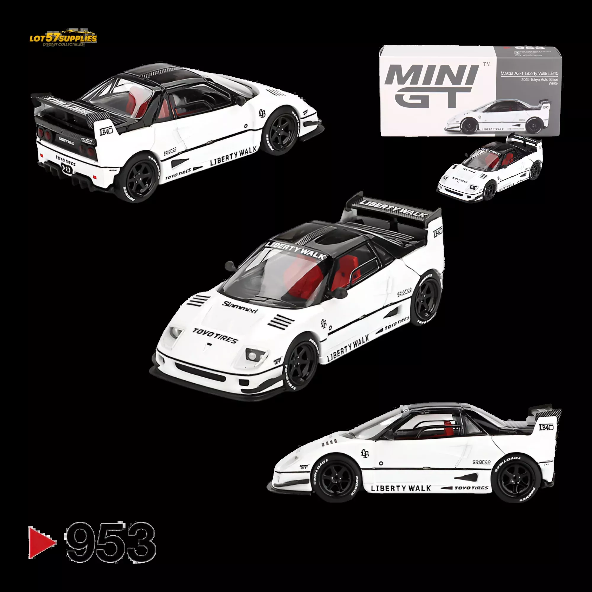 Mini GT Mazda AZ-1 Liberty Walk LB40 White 1:64