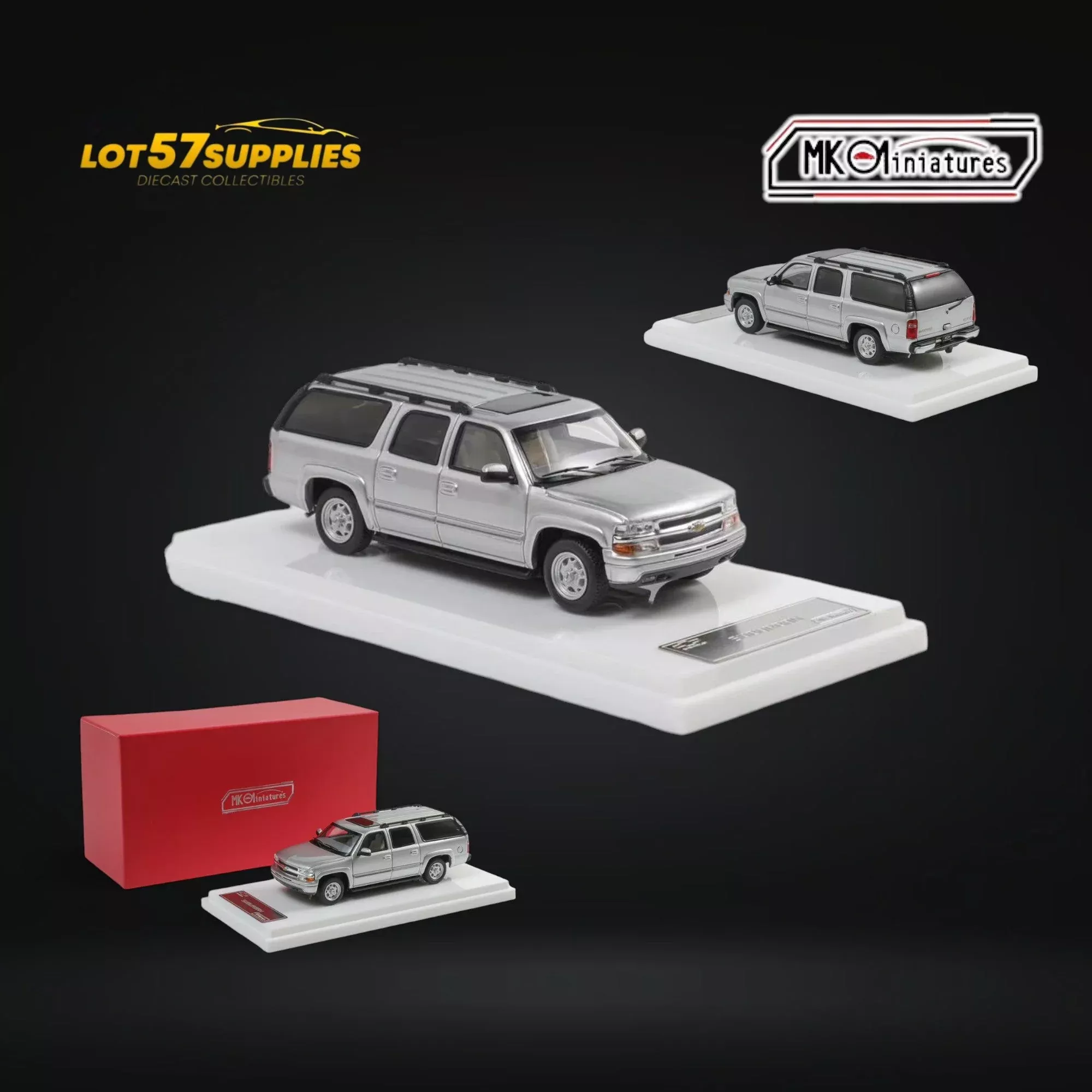 MK Miniatures Chevrolet Suburban Silver 1:64