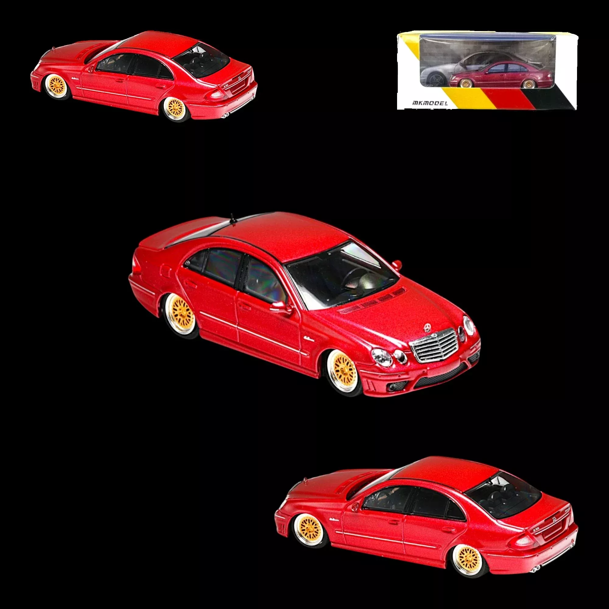 MK Model Mercedes-Benz E63 AMG W211 Lowered Red 1:64