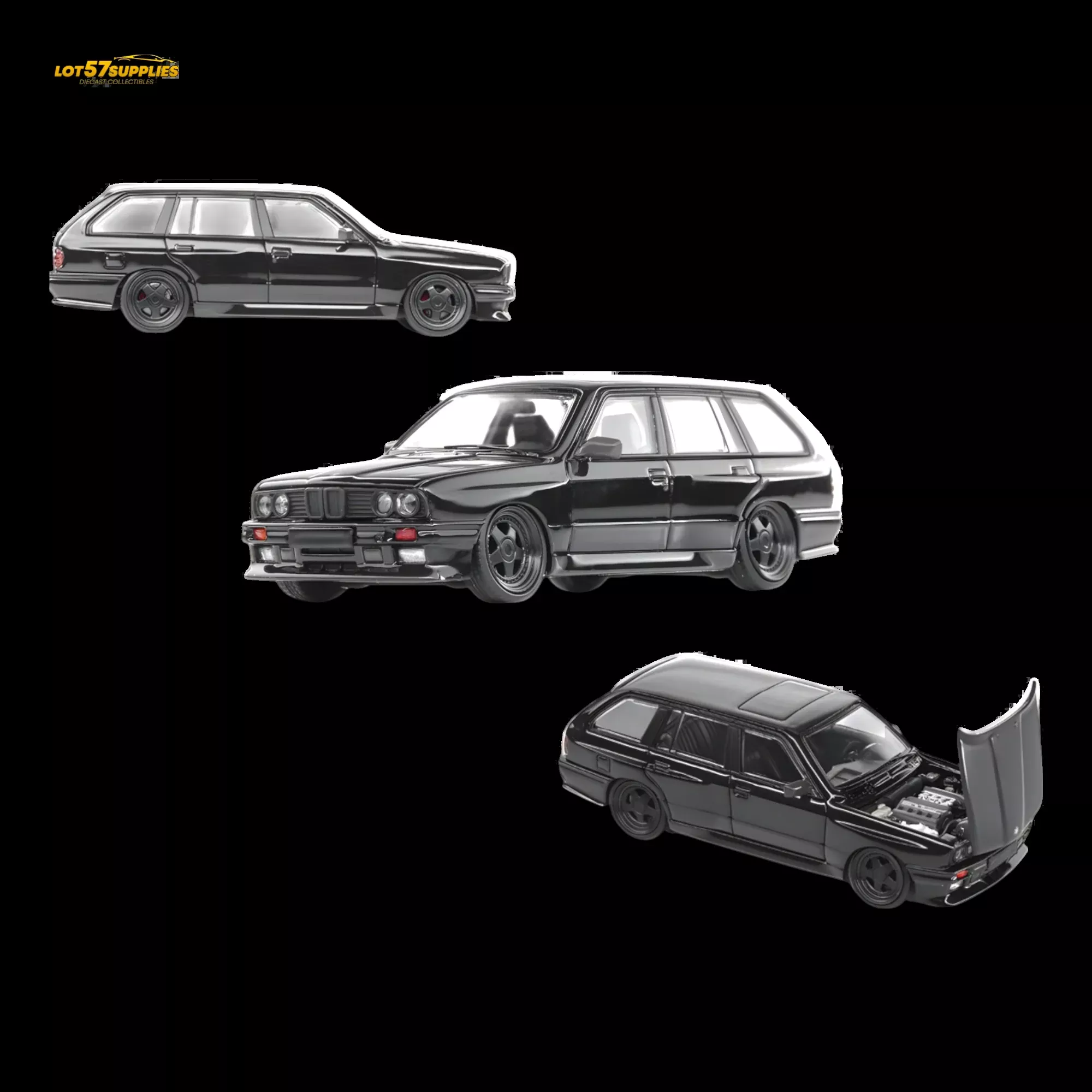 Mortal BMW E30 Cambered Full Black 1:64