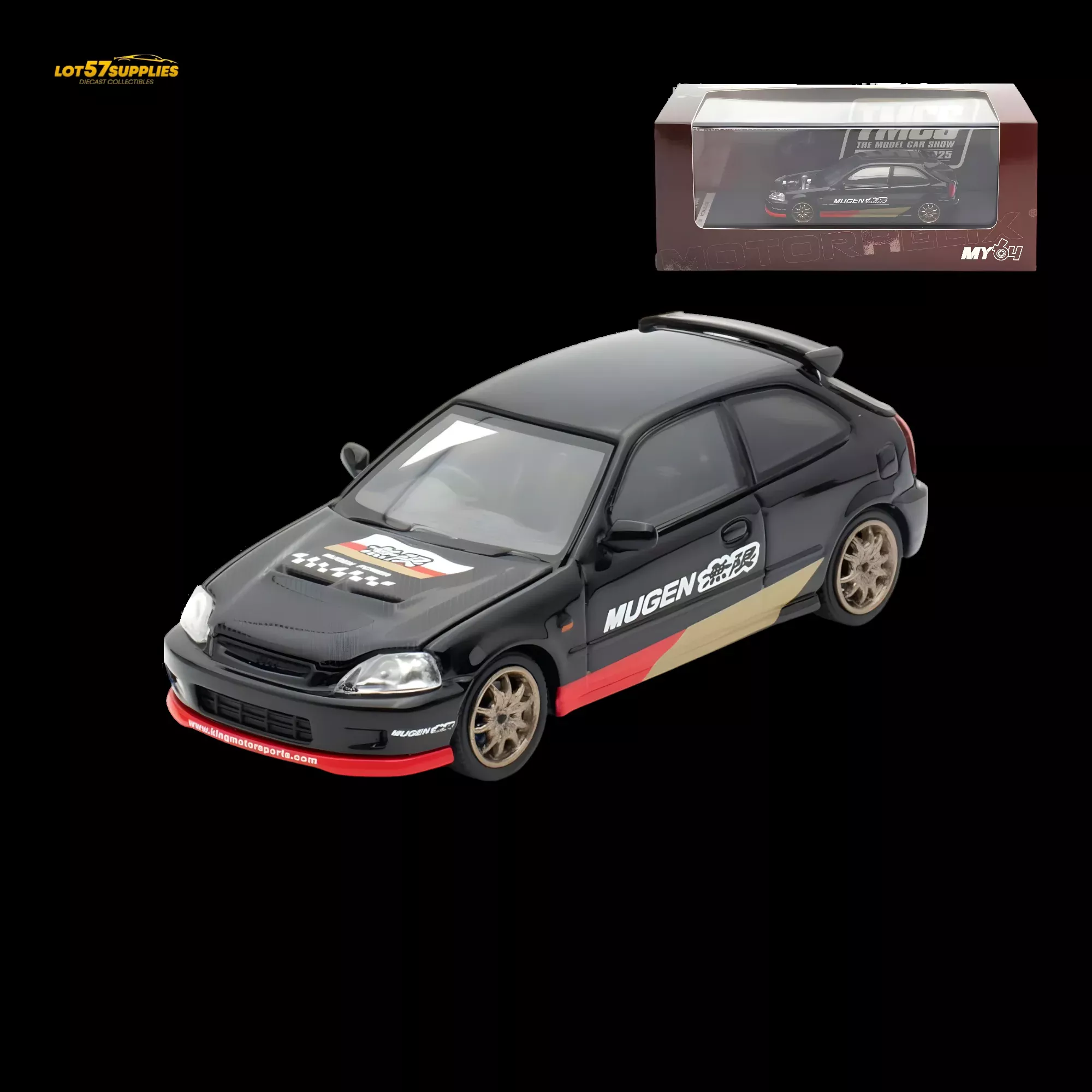 MOTORHELIX Honda Civic EK9 MUGEN Black 1:64