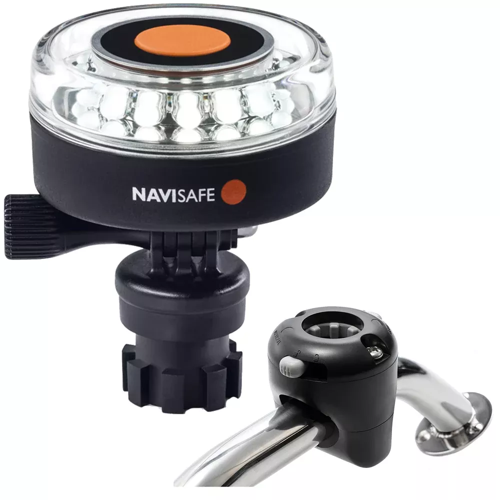 Navisafe Navilight 360 2NM White w/Navimount BaseRail Mount – Black [040KIT]