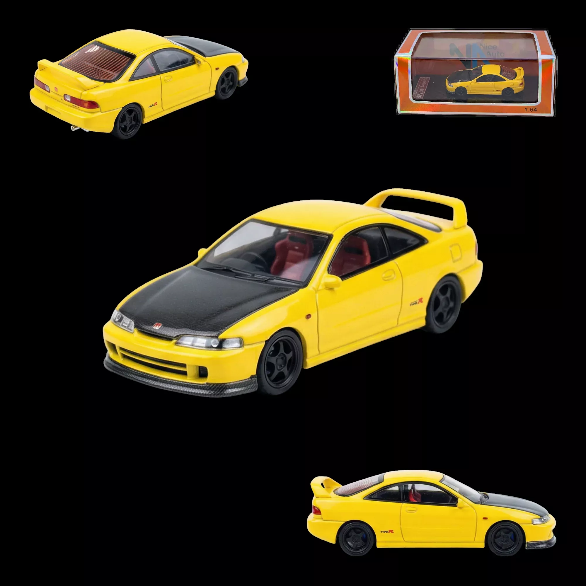 Nice Auto Honda Integra DC2 Yellow Resin 1:64