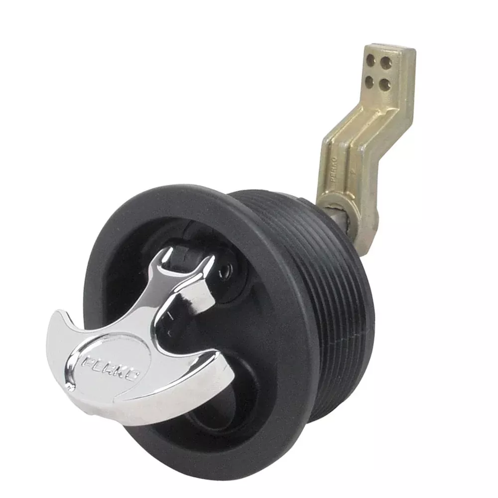 Perko Surface Mount Latch f/SmoothCarpeted Surfaces w/Offset Cam Bar [1092DP1BLK]