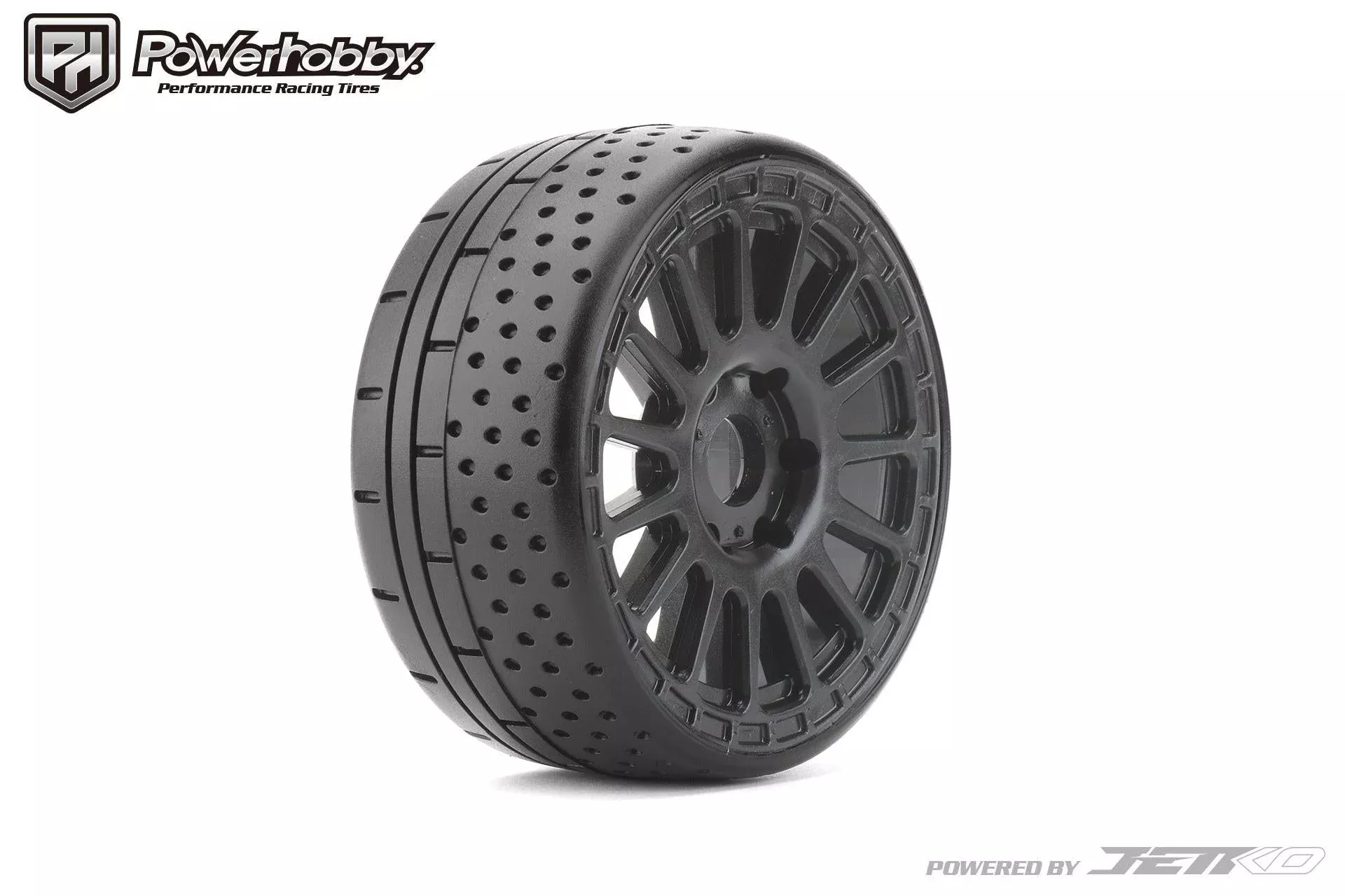 Powerhobby 1/8 GT Hot Dot Belted Mounted Tires 17mm Ultra Soft Compound Radial Wheels