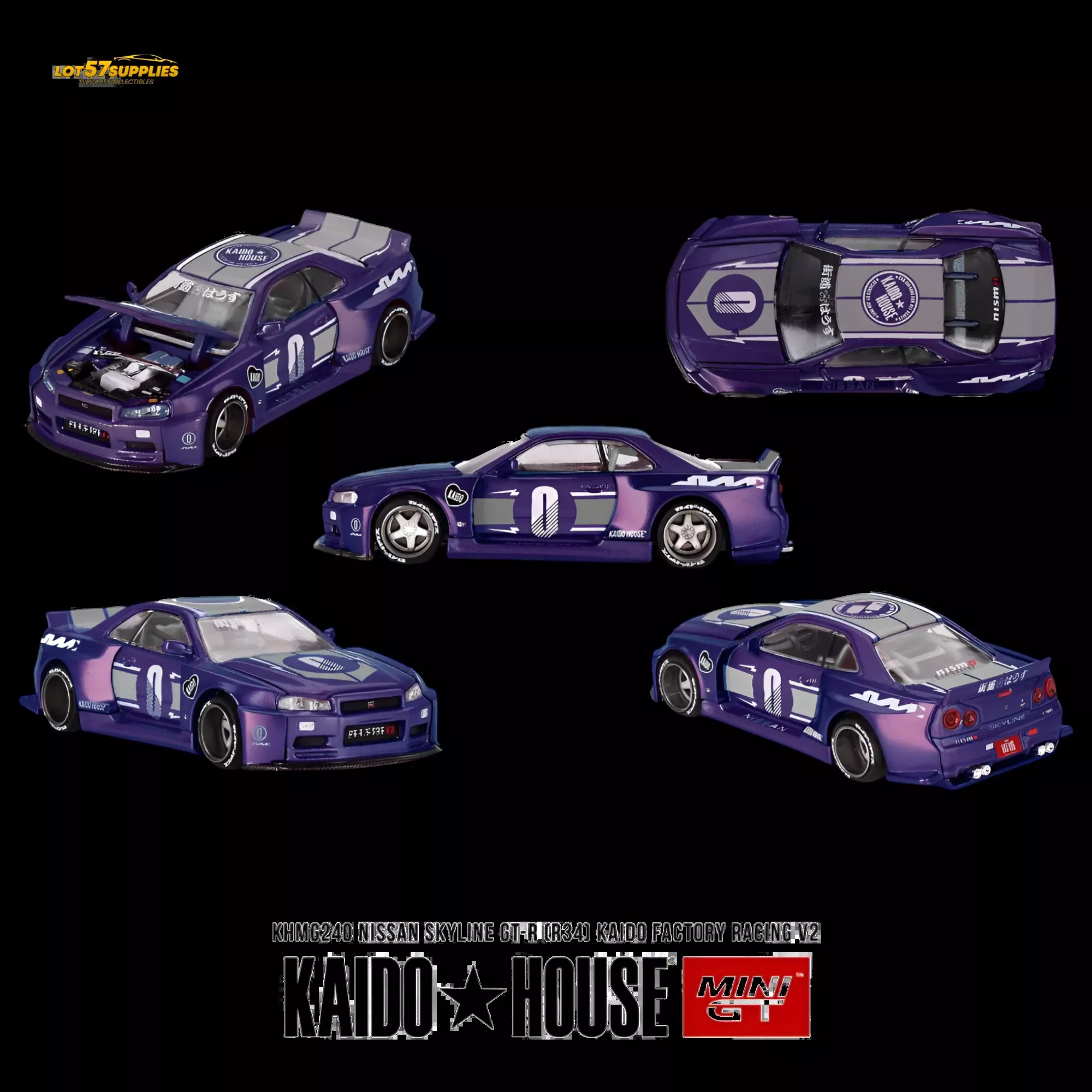 (Pre-Order) KAIDO Nissan Skyline GT-R R34 Racing Factory V2 1:64