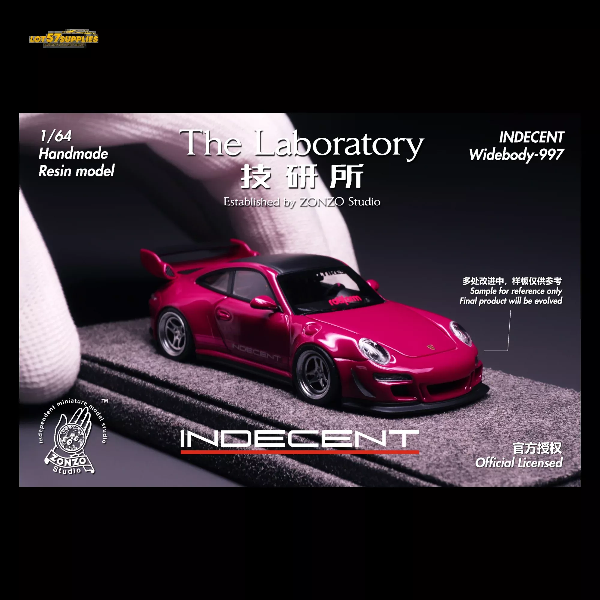 (Pre-Order) The Laboratory x ZONZO Porsche 997 Indecent – Ruby Star Pink 1:64