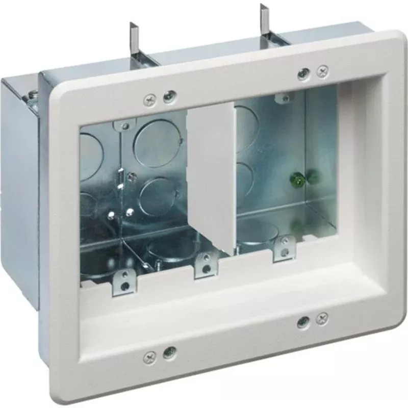 Recessed Electrical Box 3-Gang White By Arlington TVBS507