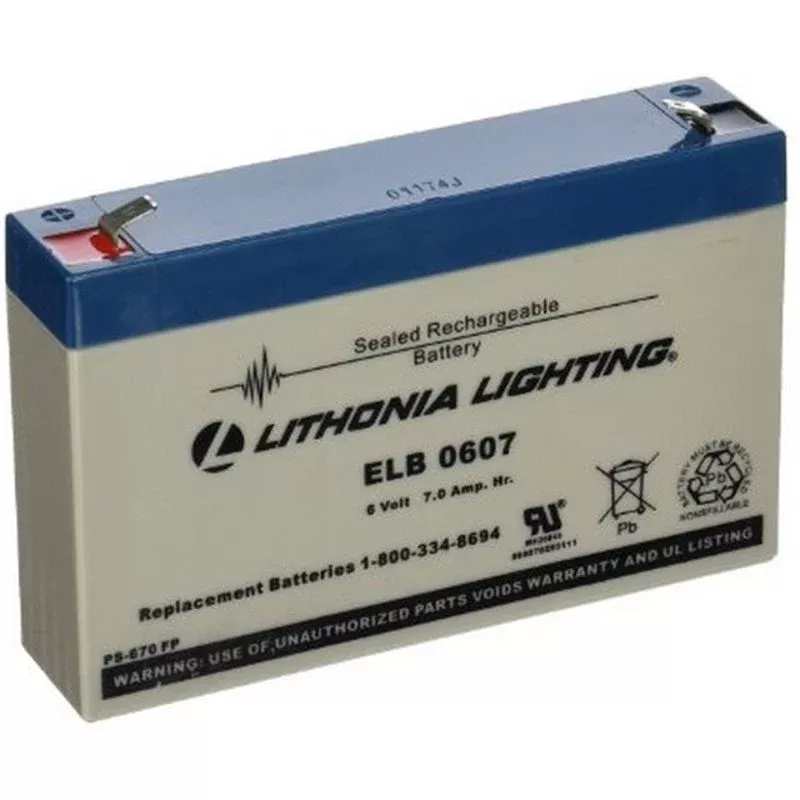 Replacement Battery For Emergency Lighting Unit By Lithonia Lighting ELB 0607
