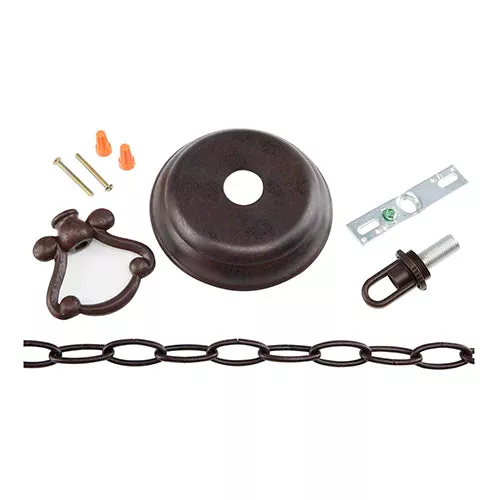 Satco 25-1402, CONVERTIBLE PENDANT HARDWARE, Pendant Conversion Kit, Old Bronze Finish