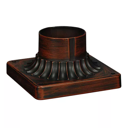 Satco 25-4908, ALUMINUM POST BASE, 6" Pier Mount Base Square, Rustic Bronze Finish