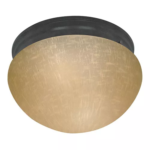 Satco 60-2646, 2 LIGHT 12" LARGE MUSHROOM, 60W, 120V, Medium Base, Champagne Linen Glass, Mahogany Bronze Finish
