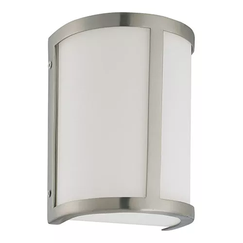 Satco 60-2868, ODEON 1 LT WALL SCONCE, 100W, 120V, Medium Base, Satin White Glass, Brushed Nickel Finish
