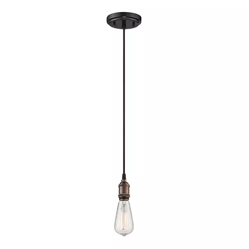 Satco 60-5505, 1 LT VINTAGE PENDANT, Pendant Light Fixture, 100W, 120V, Medium Base, Rustic Bronze Finish
