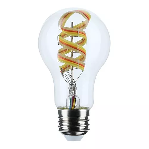 Satco S11241, A19/6W/LED/RGBTW/CL, A19 LED, 6W, 120V, 2700-5000K RGB and Tunable White, 450 Lumens, Medium E26 Base, Clear Finish