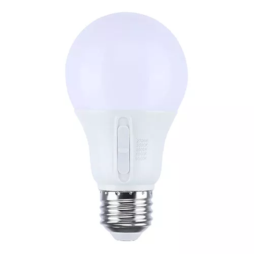 Satco S12143, 9.5A19L/9CCT5/E26/PF/D, A19 LED, 9.5W, 120V, 2700/3000/3500/4000/5000K CCT Selectable, 800 Lumens, Medium E26 Base, Frost Finish