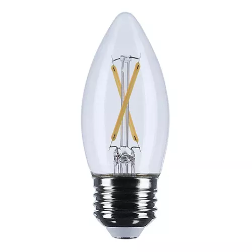 Satco S12499, 3B11/LED/930/CL/120V/E26, B11 LED, 3W, 120V, 3000K Warm White, 250 Lumens, Medium E26 Base, Clear Finish