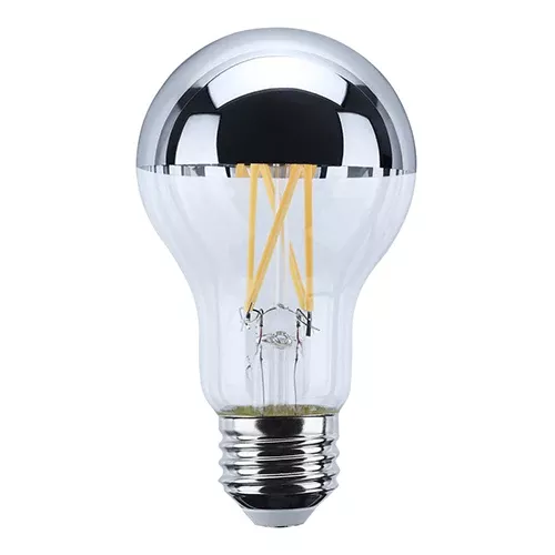 Satco S12537, 8A19/SLVR/LED/927/120V, A19 LED, 8W, 120V, 2700K Warm White, 650 Lumens, Medium E26 Base, Silver Crown Finish