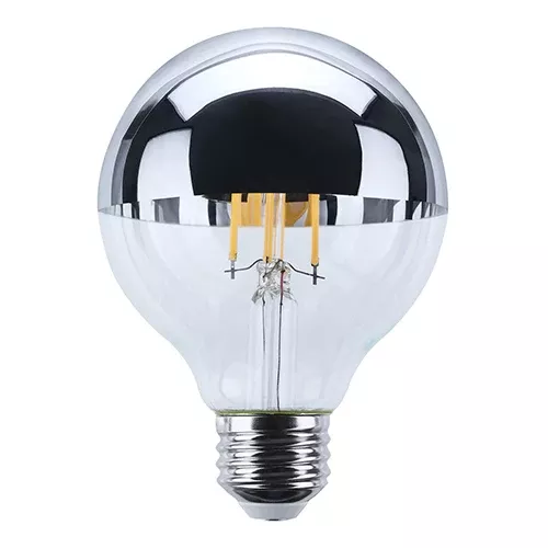 Satco S12541, 5.5G25/SLVR/LED/927/120V, G25 LED, 5.5W, 120V, 2700K Warm White, 500 Lumens, Medium E26 Base, Silver Crown Finish