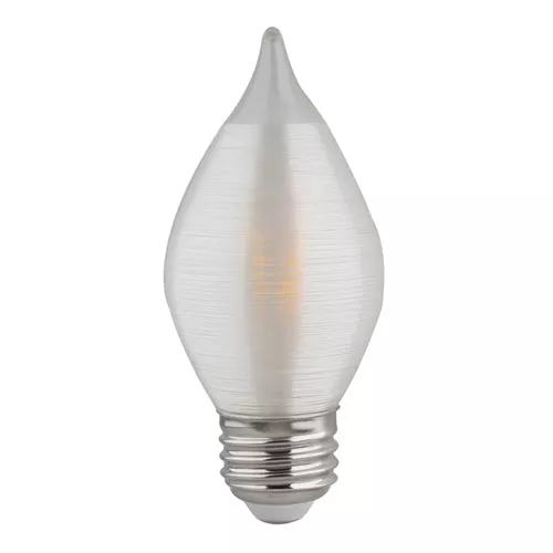 Satco S22713, 4C15/LED/SA/E26/27K/120V/CD, C15 LED Filament, 4W, 120V, 2700K Warm White, 300 Lumens, Medium E26 Base, Satin Spun Finish, 24 Packs