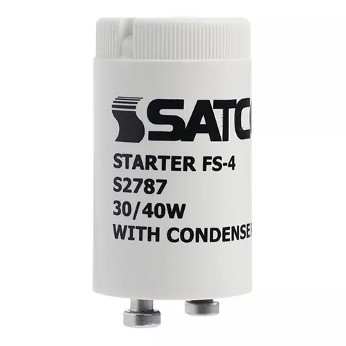 Satco S2787, FS4 STARTER W/CONDENSOR, 110V, Fluorescent Lamp Starter with Condenser, 25 Packs