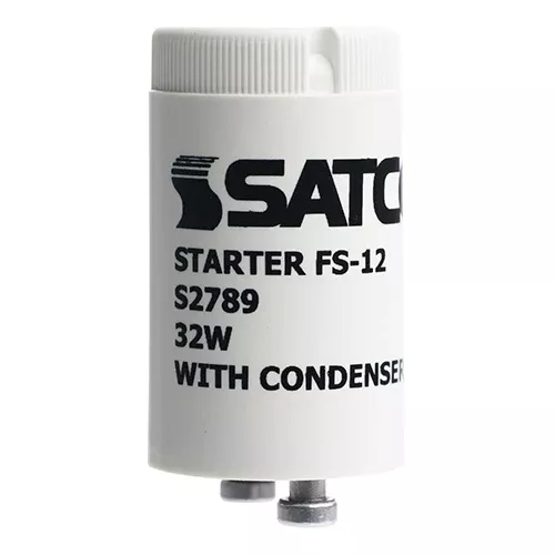 Satco S2789, FS12 STARTER W/CONDENSOR, 110V, Fluorescent Lamp Starter with Condenser, 25 Packs