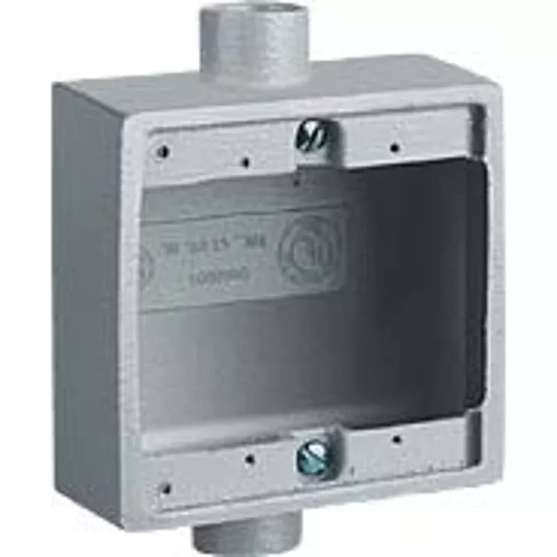 Shallow Device Box, 3/4″, Iron, 2 Gang, Gray By Hubbell-Killark 2FSC-2M