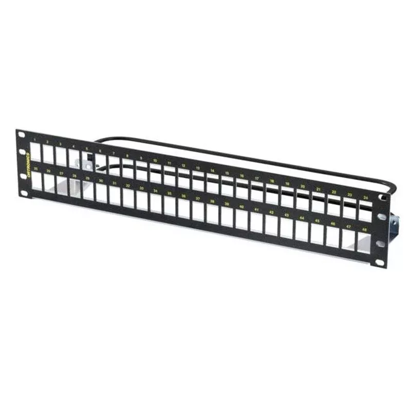 Shielded 48 Port Unloaded Panel Flat, Use With Tks6A Keystone Jacks, 2Ru , 3.5X 19 By Ortronics PHDTKSU48