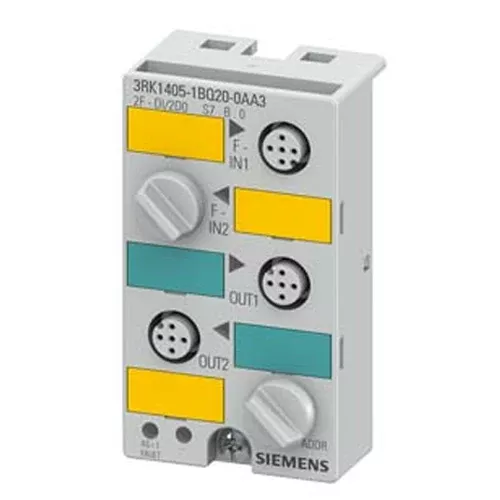 Siemens 3RK1405-1BQ20-0AA3, AS-I K45F Compact Digital I/O Module, 2 Inputs, 2 Outputs