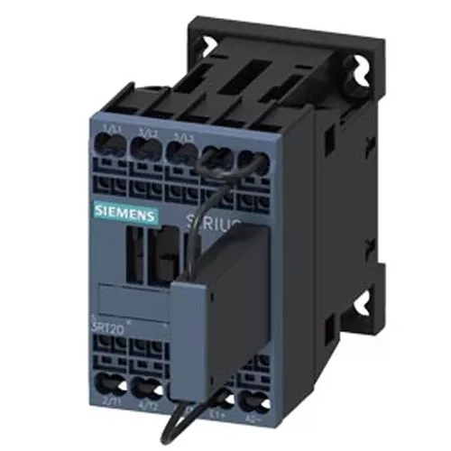 Siemens 3RT2017-2KB42-0LA0, Traction Contactor, AC-3e/AC-3, 12 A, 5.5 kW / 400 V, 3-Pole, 24 V DC, 0.7-1.25* Uc, with Integrated Suppressor Diode, Auxiliary Contacts: 1 NC, Spring-Loaded Terminal, Frame Size: S00, with Plugged On Series Resistor