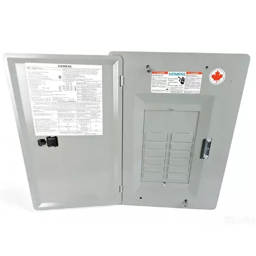Siemens EQL12125D, EQL Series Main Lug Load Center with Door, 12 Circuits, 125A, 1 Phase 3-Wire, 120/240V, Type 1, Aluminium, Grey