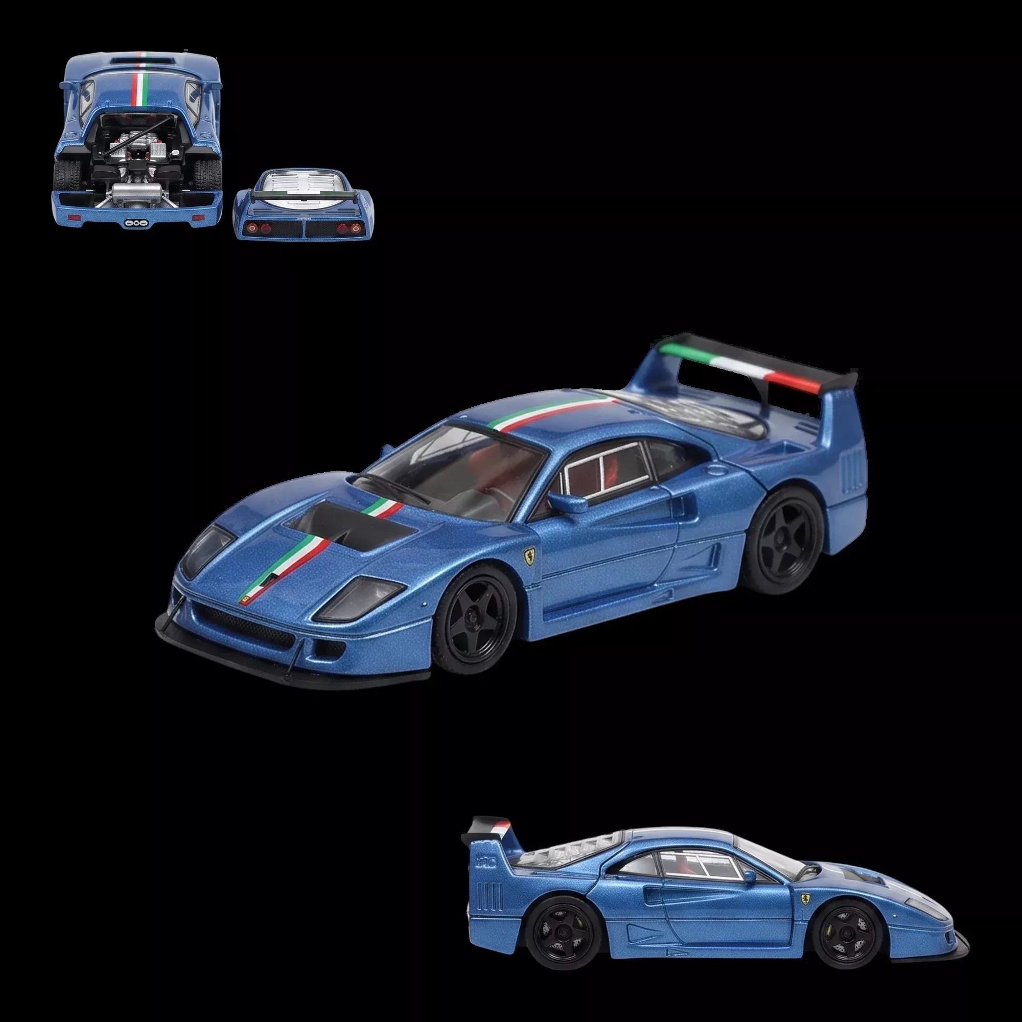 Stance Hunters Ferrari F40 LM Italian Stripe Blue 1:64