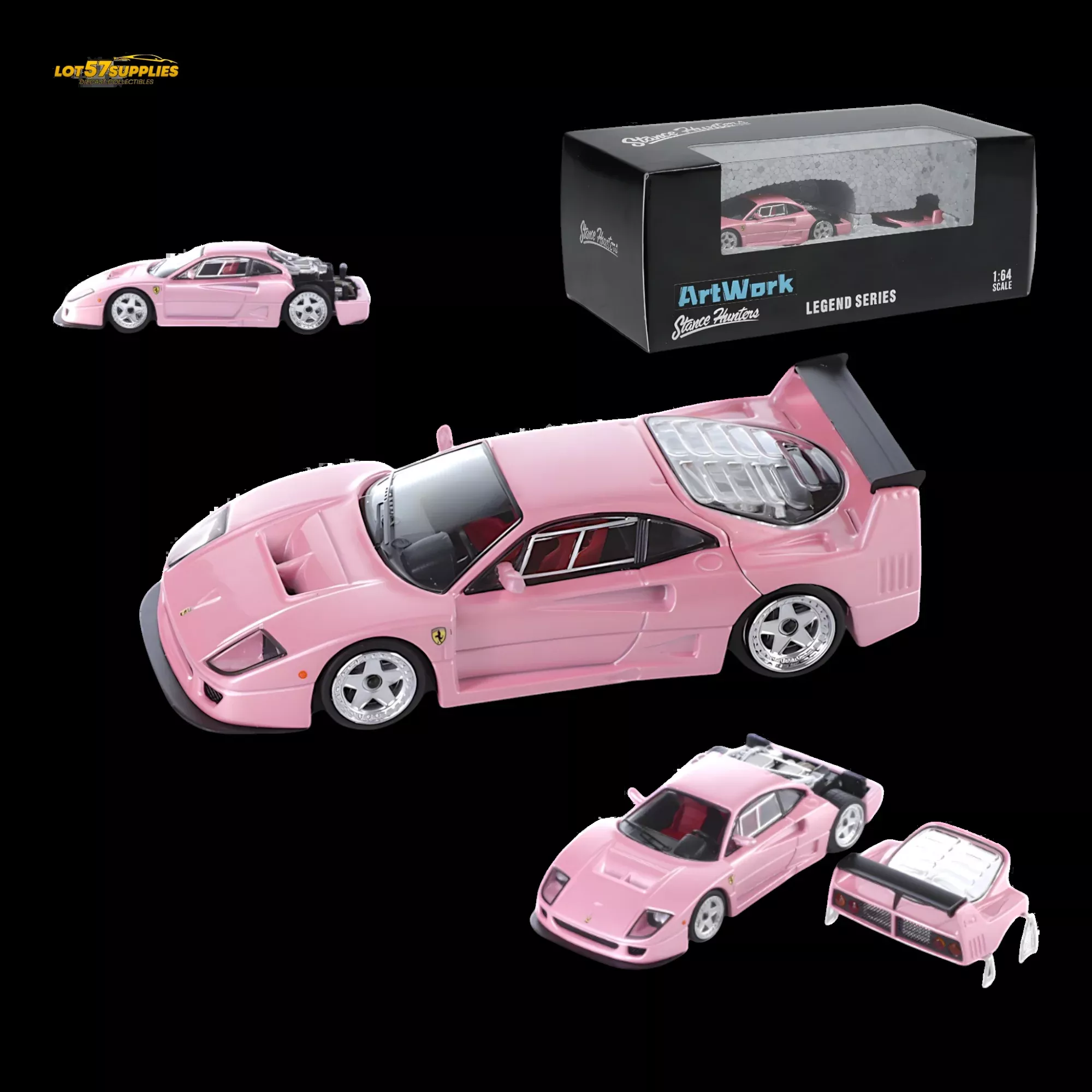 Stance Hunters Ferrari F40 LM Pink 1:64
