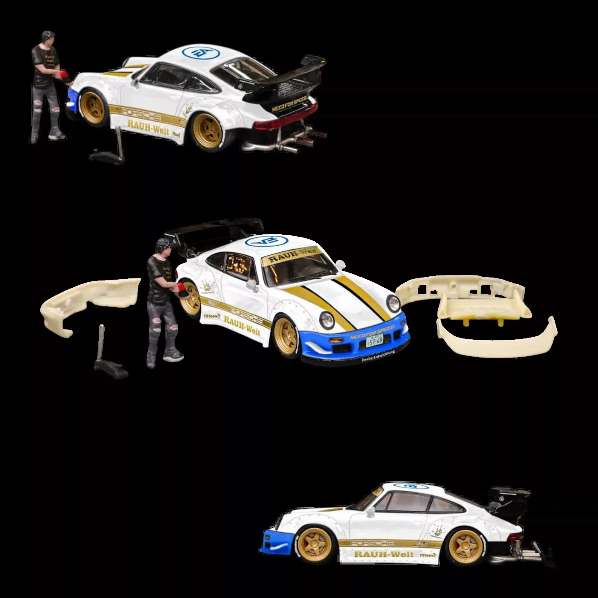Star Model Porsche RWB 930 GT Wing NFS White Livery 1:64